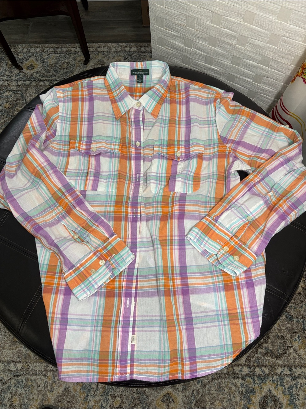 Ralph Lauren plaid pastel button down shirt